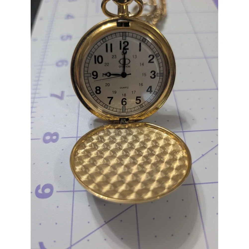 Citation Aleppo Shriners Gold Tone Quartz Pocket Watch Supporting My Shrine